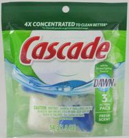 Cascade Actionpacs Dishwasher Detergent, Dawn Fresh Scent, 20 X 3 Pack (60 Tablets)