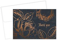 Great Papers! Copper Flower Foil Thank You Note Card, 50 Count, 4.875" x 3.375" (2015126)