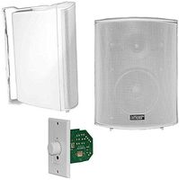 Earthquake Sound AWS502W Outdoor Bluetooth Speaker Set with in-Wall Amplifier - White