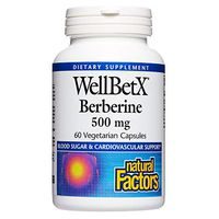 WellBetX Berberine 500 mg by Natural Factors, 60 Vegetarian Capsules (60 Servings)