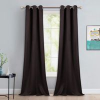 NICETOWN Blackout Thick Window Curtains - Thermal Insulated Grommet Drape Panels for Bedroom and Living Room (Brown, Set of 2, W42 x L90)