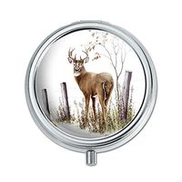Deer Buck at The Fence Pill Case Trinket Gift Box