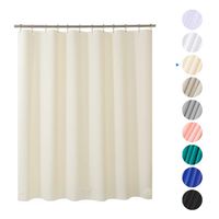 AmazerBath Plastic Shower Curtain, 72" W x 65" H EVA 8G Shower Curtain with Heavy Duty Clear Stones and Grommet Holes, Waterproof Thick Bathroom Plastic Shower Curtains Without Chemical Odor-Beige