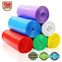 Update Thicker 4 Gallon Trash Bag, KONE Small Garbage Bags for Bathroom, Bedroom, Office, Car, Home Waste Bin / Dog Waste Bags, Cat Litter Bags 150 Counts, 6 Color