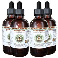 Dandelion Alcohol-Free Liquid Extract, Organic Dandelion (Taraxacum Officinale) Dried Leaf Glycerite Herbal Supplement 4x4 oz