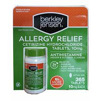 Berkley and Jensen 10mg Cetirizine Hydrochloride Antihistamine Tablets - 365 Count