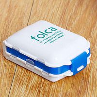 PP Plastic Folding Three-Stage Pill Box Portable 8 Grids Pill Case Pill Organizer