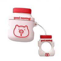 AutumnFall Silicone Creative Cartoon Cute Pig Anti-Lost Protective Cover Skin Case for Apple AirPods 2 Charging Case (Pink)