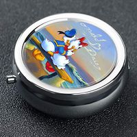 DISNEY COLLECTION Pill Case Donald Duck and Daisy Suset Message in The Clouds 3 Sets Water Rust Proof Travel Portable Daily Medicine Pill Box