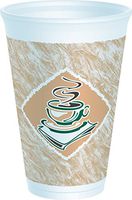 Dart 16X16G 16 oz Cafe G Design Green Accent Printed Foam Cup