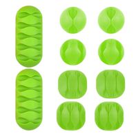 Cord Organizer - Espistmo Cable Organizer Cable Management 10 Pack Adhesive Cord Hooks Cord Holder Cable Clips for Wire Holder System Home Office Cubicle Car Nightstand Desk Accessories (Green)