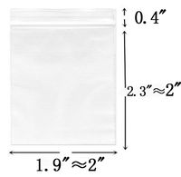 【Thicker】 2" x 2", 100 Count Small Clear Resealable Zipper Poly Bags and 60Pcs Stickers Labels | 3 Mil - Food Grade Safe| Reclosable Zipper Storage Plastic Bags for Jewelry,Candy,Beads etc.BY Ten Tree