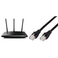 TP-Link AC1750 Smart WiFi Router - Dual Band Gigabit Wireless Internet Routers for Home, Parental Control&QoS & AmazonBasics RJ45 Cat-6 Ethernet Patch Internet Cable - 5 Feet (1.5 Meters)
