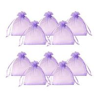 PandaHall Elite 200 Pcs 3x4 Inches Purple Drawstring Organza Gift Bags Candy Favor Bags Jewelry Pouches for Wedding Party Favors Christmas