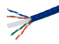 Monoprice Cat6 Ethernet Bulk Cable - Network Internet Cord - Solid, 500Mhz, UTP, CMR, Riser Rated,  Pure Bare Copper Wire, 23AWG, 250ft, Blue (Renewed)