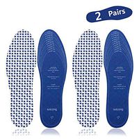 SUSCONG [2 Pair] Shoe Insoles Ultra-Cool Massaging Insole, Thin Cushioning Inserts for Men and Women, Maxmize Sweat Absorption, Breathable and Deodorization