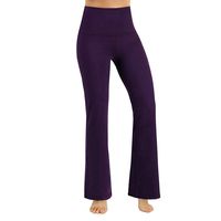 Yoga Bootleg Pants Inner Pocket Power Flex Boot-Cut Yoga Pants Tummy Control Workout Non See-Through Bootleg Yoga Pants Purple