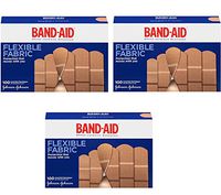 Band-Aid Brand Flexible Fabric Adhesive Bandages, Assorted Sizes FvdWSx, 3Pack (100 Count)