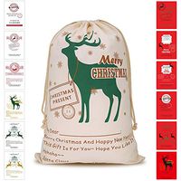 Bonison Christmas Bag Santa Sack Canvas Bag for Gifts Santa Sack Special Delivery Extra Large Size 27.6"x19.7" (White Pattern 4)