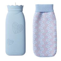 Warm Water Bag,Classic Rubber Hot Water Bottle with Knit Cover#D