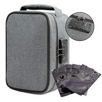 TARFEPA Smell Proof Bag with Combination Lock - 9.3"x7.8"x6.5",5 Resealable Bags Odor Proof Stash Case Medicine Lockbox Women Men Weed Accessories Travel Storage Container for Herbs Pipes