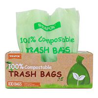cobud 100 Bags Compostable Bin Liners, Kitchen Food Waste Bags Compost Trash Bags 100 Biodegradable Bin Bags
