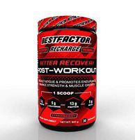 BESTFACTOR Recharge Post Workout Recovery Drink Protein Powder with BCAA, Creatine and L-Glutamine. Muscle Building Recovery Powder for Men and Women (Strawberry). Reduce Fatigue - 30 Servings