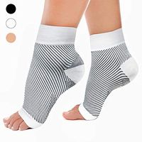 Plantar Fasciitis Socks Foot Sleeves - WOMIR Foot Compression Sleeve with Arch Ankle Support for Men and Women Relieve Aching Feet,Heel & Flat Foot Pain (White, L)