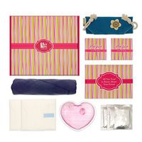 Anigan First Period Kit with Hipster Menstrual Panties, Instant Heat Pad, Informational Booklet & More, Medium Blue