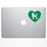 The Decal Guru Heart Poodle Decal Vinyl Sticker, 13" MacBook Pro (2016 & Newer Models), Green (1605-MAC-13X-LG)