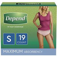 Depend FIT-FLEX Incontinence Underwear for Women, Disposable, Maximum Absorbency, S, Blush, 19 Count