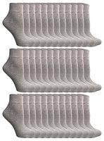 Wholesale Bulk Cotton Diabetic Crew And Ankle Socks, Loose Fit Top Non-Binding Medical Socks (36 Pack Gray Ankle, Women (9-11))