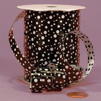 Black Polka Dots Curling Ribbon, 3/8" X 250Yd