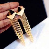 1set Metal Tassel Long For Women Gold Plated New Party Jewelry Bijoux Street Style Accessory Fine Stylish Design Cheap Designer Novelty Pendant Girls Pretty