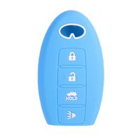 XUHANG Sillicone key fob Skin key Cover Remote Case Protector Shell for Infiniti EX35 FX50 G35 G37 M45 QX56 FX50 M35 M56 QX60 QX80 Smart Remote 4 Button Light Blue