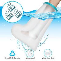 Bridawn Waterproof EXTRA LARGE Leg Cast Cover for Shower Adult Bandage Protector with 3 Clips Reusable Watertight Seal Bag fohing Bandage Bag for Broken Leg Wound Burns Splint Surgeries (28”Adult Leg)