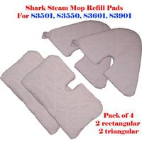 ESC Tm Standard Size (12.5" X 7.5") / Large Xl (16.5" X7.5") / Triangular (11" X7") Steam Mop Replacement Pocket Pads for Euro-pro Shark S3501 S3601 S3901 S3550 Se450 Xlt3501 Refill (2 Standard + 2 Triangular)