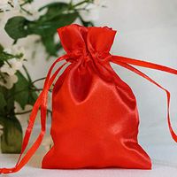 Efavormart 60PCS RED Satin Gift Bag Drawstring Pouch Wedding Favors Bridal Shower Candy Jewelry Bags - 3"x4"