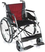 LHBNH Comfortable Wheelchair Aluminum Wheelchair, Lightweight Foldable Frame, self Wheelchair Walking, Hand Brake, Adjustable Pedals, with Pouch