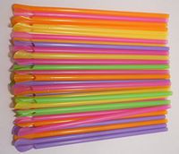 Party Picnic Straws with Spoon Scoop At End Long 19 Cm 100/pack