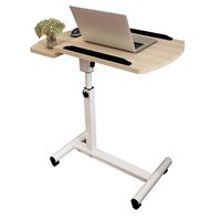 LMDZ Tray Table Adjustable Sofa Side Bed Table Portable Desk with Wheels Laptop Cart