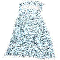 Genuine Joe GJOMBW1BCT Blue Stripes Hygrade Rayon Mophead44; Medium