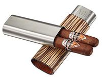 Personalized Visol Ryland Zebrawood & Stainless Steel Cigar Case