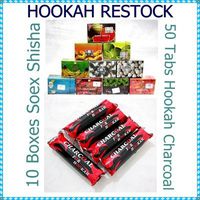 Sale!! HOOKAH HOOKA RESTOCK - 10 Boxes Soex Herbal Shisha and 50 Tabs Huka Coal