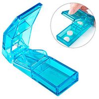 Ultrassist Pill Splitters, Best Vitamin Cutter for Cutting Vitamins, High Transparent with Classic V Grip, Blue Color Medication Cutter Includes Pill Storage