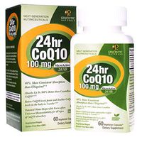 Genceutic Naturals CoQ10 24 Hr Microactive Dietary Supplement Vegetarian Vegan Gluten Free Non GMO Ideal for healthy Blood Sugar Levels Cardiovascular Immune Function - 100mg (60 Capsules)
