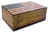 Humidor Supreme Constitution, Cigar Humidor Honoring The Supreme Law, Spanish Cedar Tray, 3 Dividers, Holds up to 100 Cigars, by Quality Importers