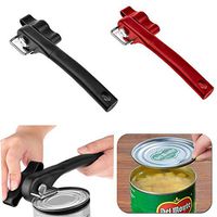Pro Smooth Edge Side Cut Manual Can Opener Cans Lid Lifter Home Kitchen Tool Kit (red)