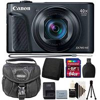 Canon PowerShot SX740 HS 20.3MP Full HD 1080p 40x Zoom WiFi/NFC Digital Camera Black with 64GB Ultimate Bundle