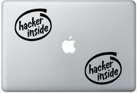 Hacker Inside LeporeDecals2368 Set Of Two (2x) , Decal , Sticker , Laptop , Ipad , Car , Truck